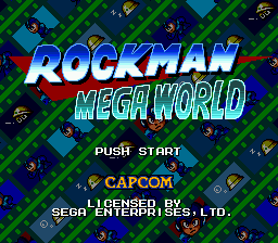 Rockman Mega World title screen for Sega Mega Drive